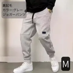ジョガーパンツ 裏起毛 グレー　スウェットパンツ ユニセックス 暖かい M