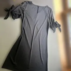 ブラック M リボン　ワンピース　パール　セレモニー