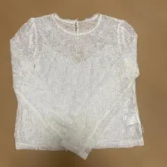 総レース 長袖 ブラウス ホワイト