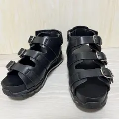 極美品　HARE ハレ　24.5cm 3ベルトスニーカーサンダル　厚底　黒のサムネイル