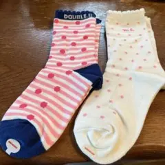 お値下げしました　新品ミキハウス ドット柄 キッズ靴下 2足セット 17〜19㎝