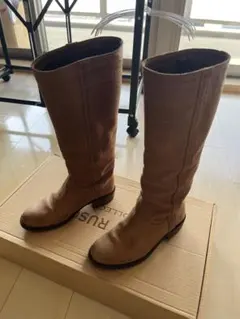 ファビオルスコーニ　ロングブーツ ベージュ　低ヒール