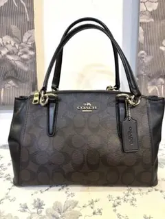 COACH コーチシグネチャー2ウェイショルダーバッグ　濃茶