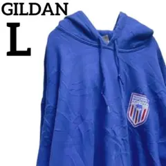 GILDAN【L】ギルダン パーカー カレッジロゴ サッカー プリント ブルーのサムネイル