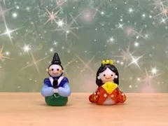 可愛い*°♡プチお内裏様＆プチお雛様 ☆ミニチュア　ガラス細工☆ひな祭り桃の節句