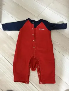 ミキハウス 赤紺 長袖ロンパース 70