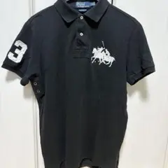 Polo by Ralph Lauren ポロシャツ M 黒　ビックポニー　刺繍