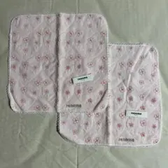 【新品未使用】renoma 花柄刺繍 タオルハンカチ 2枚セット