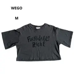 WEGO ロゴプリント ショート丈 Tシャツ ダークグレー Mのサムネイル