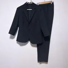 ORIHICA 洗えるストレッチセットアップ チャコールグレー 織柄チェック