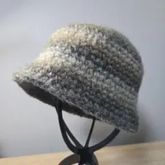 ハンドメイド クラッシャーハット バケットハット ブラウン グラデーション