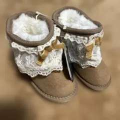 新品タグ付き　ベビーブーツ　ムートン　14センチ