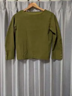 オリーブグリーン 長袖シャツ ボタン付き　RANDA きれいめ