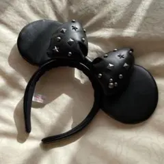 東京ディズニーリゾート限定　カチューシャ　ミッキー レザー スタッズ ブラック