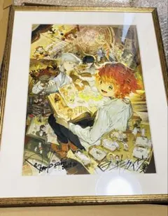 約束のネバーランド 複製原画 キービジュアル 直筆サイン入り - メルカリ
