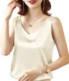 【最終価格】[Aquamie] キャミソール サテン インナー レディース　M