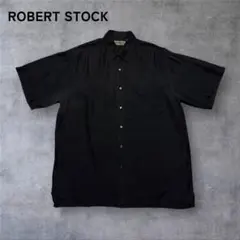 どんぐり様専用【226】ROBERT STOCK100％シルクシャツ黒ブラックL