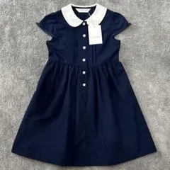 【新品】CHOPINショパン フォーマルワンピース　丸襟　リボン　紺　130