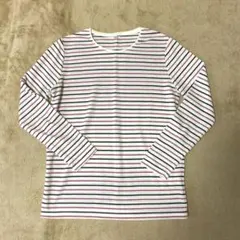 ミセス　ボーダーTシャツ　Mサイズ　白黒ピンク　スポーツ