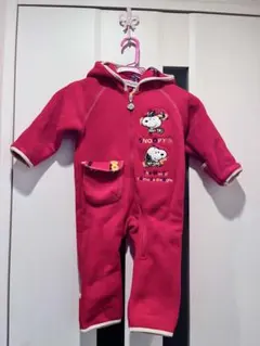 PEANUTSKIDS スヌーピー フリースロンパース 80センチ
