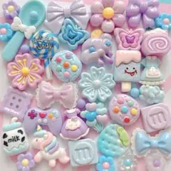 デコパーツまとめ売り ❁⃘ デコケース ホイップデコ パープル 紫 アソート
