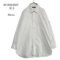 【BURBERRY LONDON】シャツロゴ刺繍　日本製　綿100％　メンズ