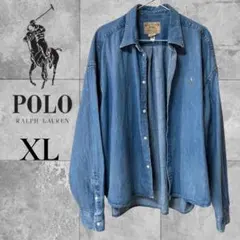 美品✨ラルフローレン ワイド クロップド デニムシャツ XL ユニセックス