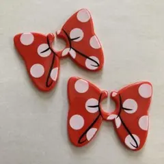 ディズニー　ミニーリボン型クリップ4個