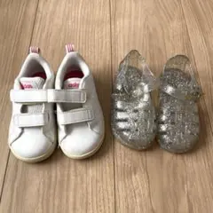 adidas スニーカー 13㎝　　ラメサンダル約12㎝