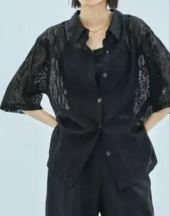 LAKOLE レースシャツ　ブラック　L size
