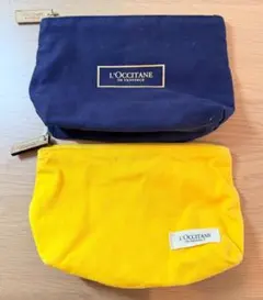 L'OCCITANE ノベルティ ポーチ 2点セット ネイビー×イエローのサムネイル