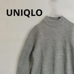 【人気】ユニクロ ワッフルクルーネックセーター グレー Lサイズ ニット