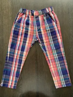 ムージョンジョンチェック柄 長ズボン 100cm ２本セット