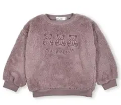 90 ノイユエームベベ　クマ　フリース　トレーナー　トップス　裏起毛　ボア　冬