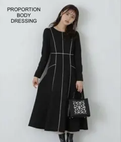 PROPORTION BODY DRESSING ツイードパイピングワンピース
