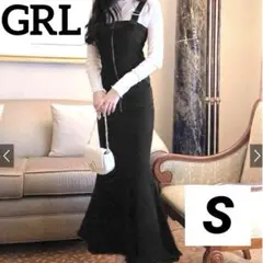 ☆美品☆ GRL フリンジマーメイドジャンパースカート gm534 ブラック S