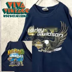 レアデザイン【古着】ハーレーダビッドソン 両面プリントTシャツ イーグル 3XL