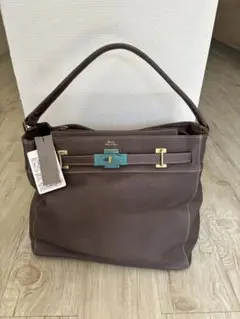 MUL ワンハンドル2wayショルダーM ダークグレージュ シボ型押し
