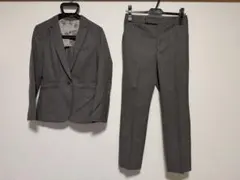 グレー ストライプ パンツスーツセット【ウォッシャブル】