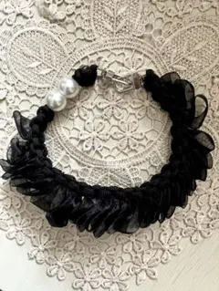 パラコード　スマホ　ハンドストラップ　ハンドメイド　フリルリボン