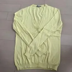 ユニクロ　綿　カーディガン　レモンイエロー
