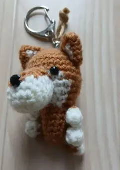 ハンドメイド　あみぐるみ -犬- キーホルダー