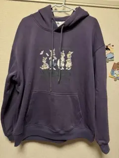 ピーターラビット パーカー XLサイズ パープル 裏起毛パーカー