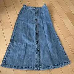 GU デニムフレアスカート S