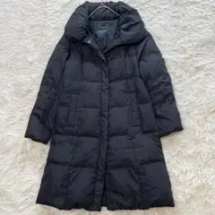 【美品】 M-PREMIER LIMONTA生地使用　 ロングダウンコート　黒 エムプルミエロングダウンコート