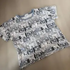 スヌーピー総柄Tシャツ☆100cm☆くすみブルー