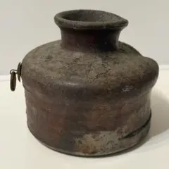 丹波立杭焼　炎　丹久　清水久夫作　丹波　窯変　壺　花入れ　オブジェ　茶道具　共箱 丹波立杭焼 炎 丹久 清水久夫作 丹波 窯変 壺 花入れ