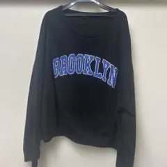 BROOKLYN プリント ブラック スウェット