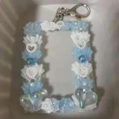 ハンドメイド トレーディングカードケース 青と白　硬質トレカ