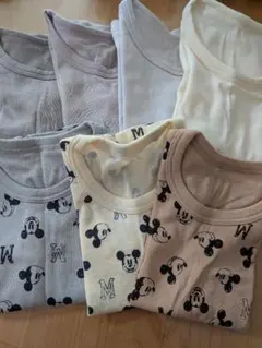 新品♪ミッキー柄と無地肌着セット